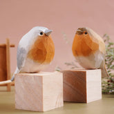 Wooden bird sculptures