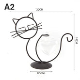 Cat-shaped metal vase