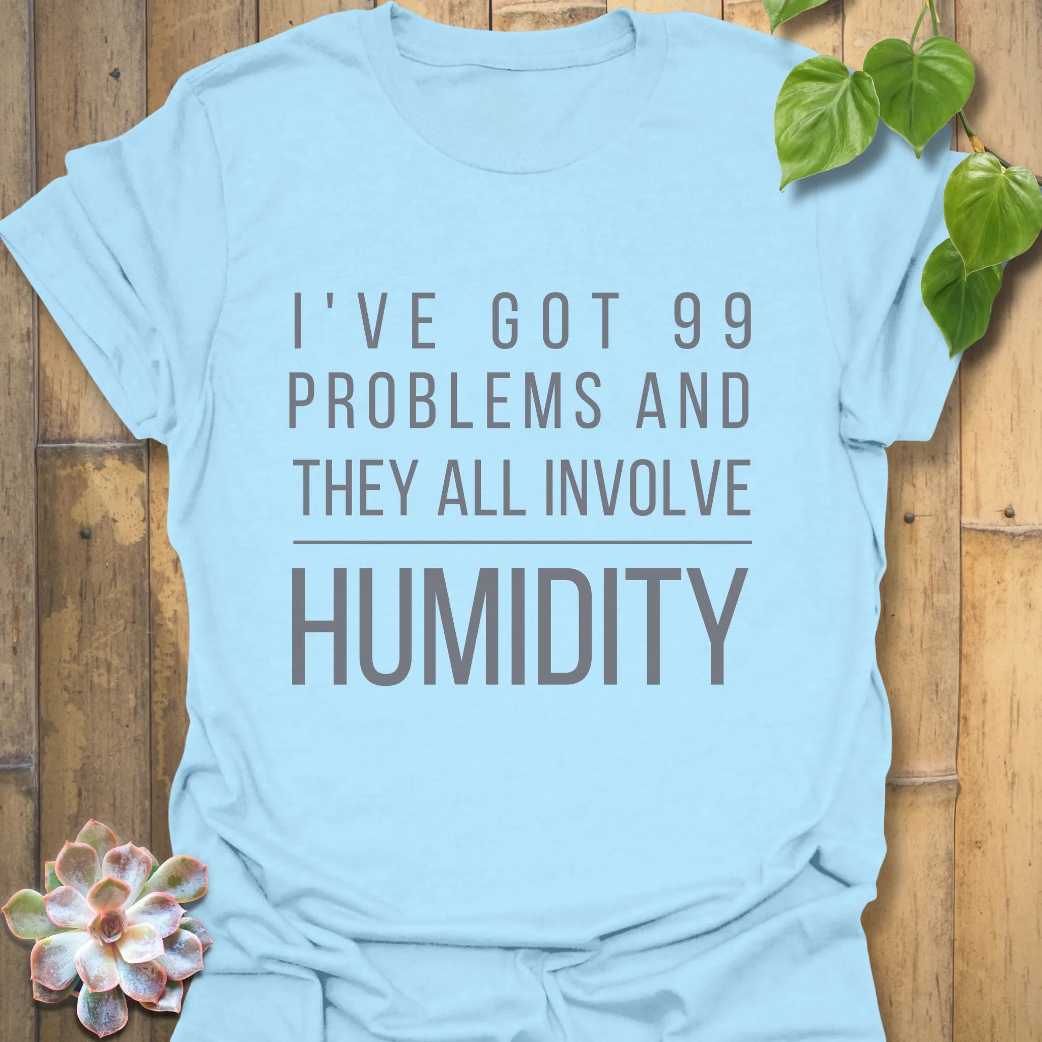 Light blue t-shirt featuring the design "I&