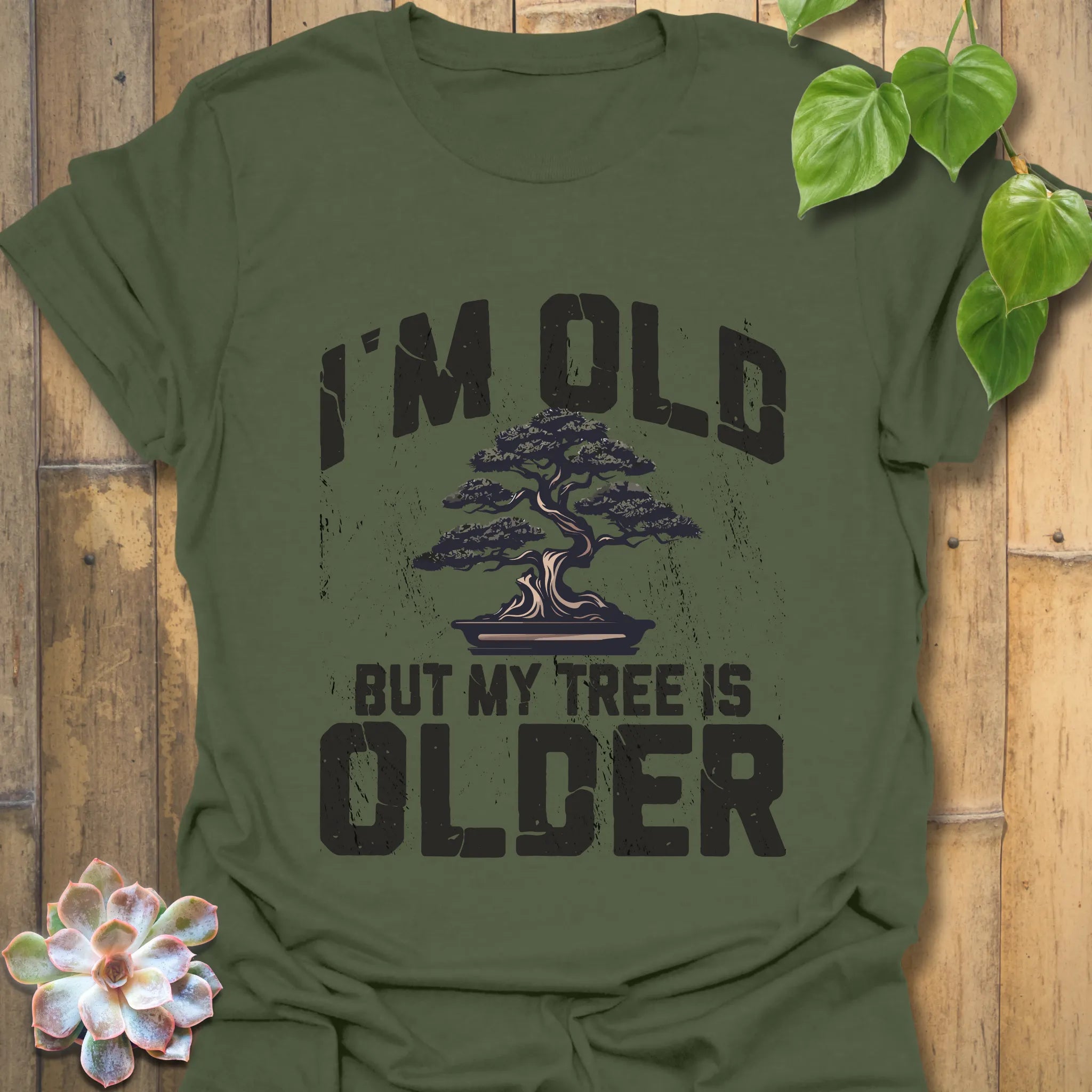 Military Green t-shirt featuring the design "I&