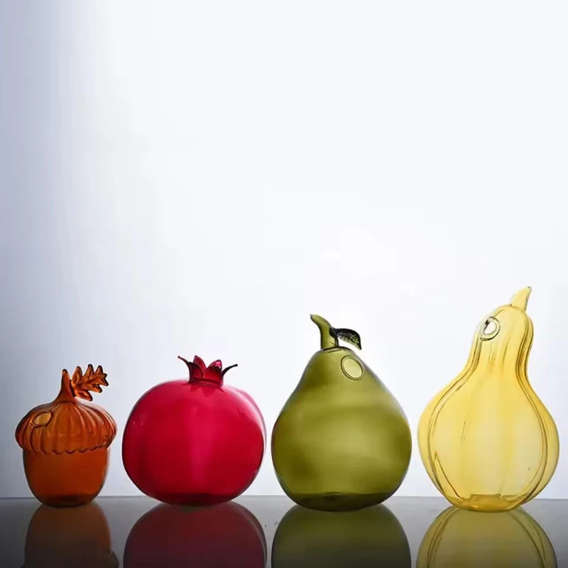 Pomegranate Pear Zucchini Fruit Shaped Glass Vase