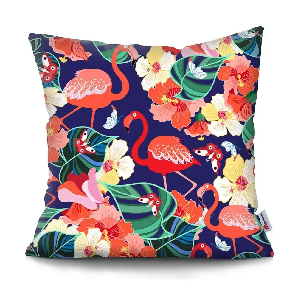 flamingo cushion cover square