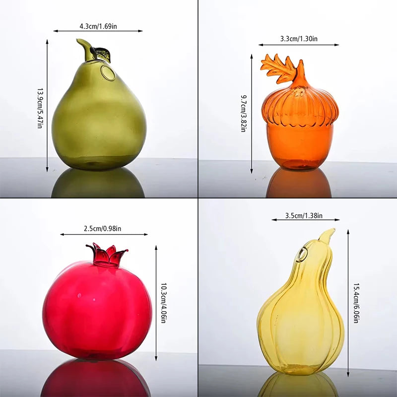 Pomegranate Pear Zucchini Fruit Shaped Glass Vase