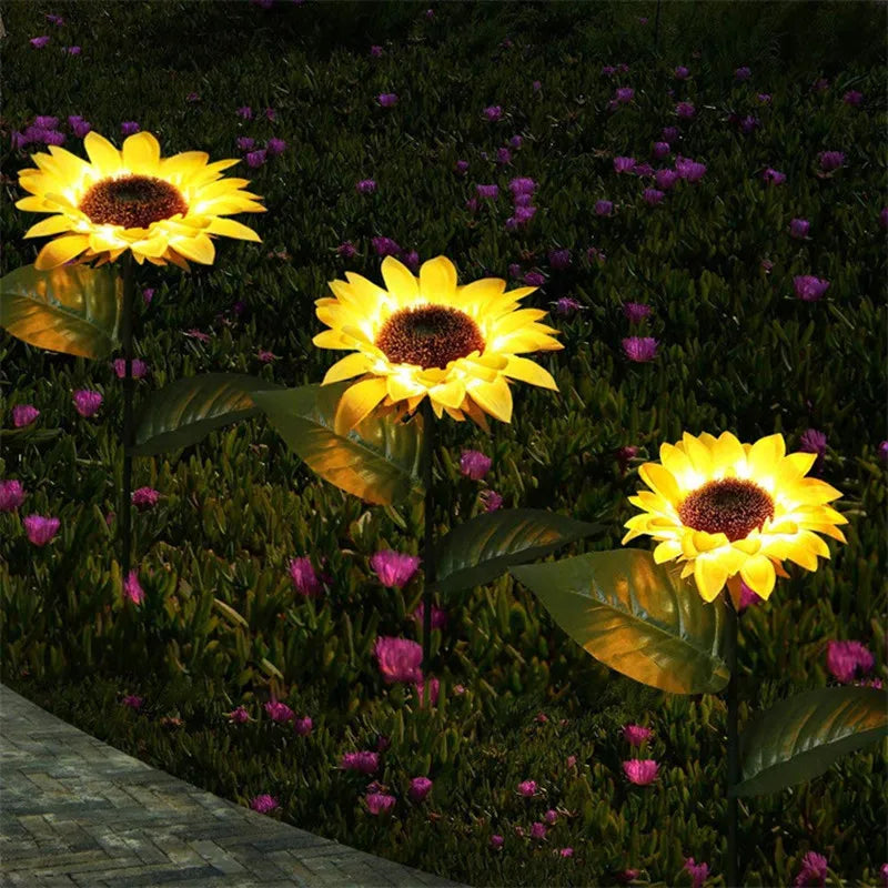 Solar Sunflower Garden Lights