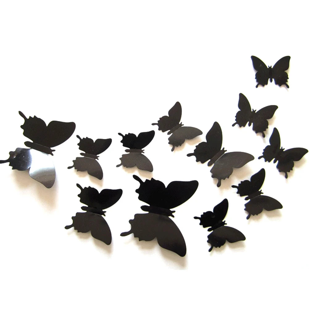 black wall butterfly decals