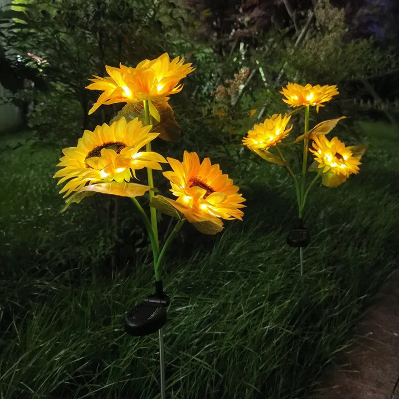 Solar Sunflower Garden Lights