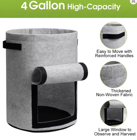 15L Felt Potato Growing Bag – With Harvest Window - Clearance