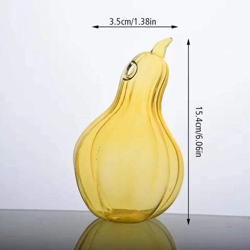Pomegranate Pear Zucchini Fruit Shaped Glass Vase