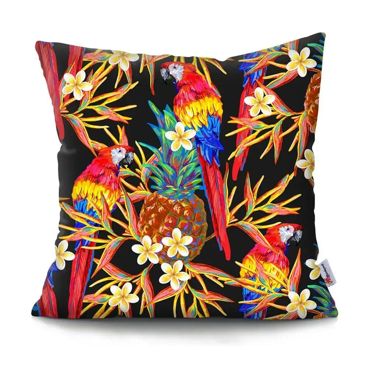 tropical bird cushion cover