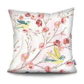 pink floral square cushion cover