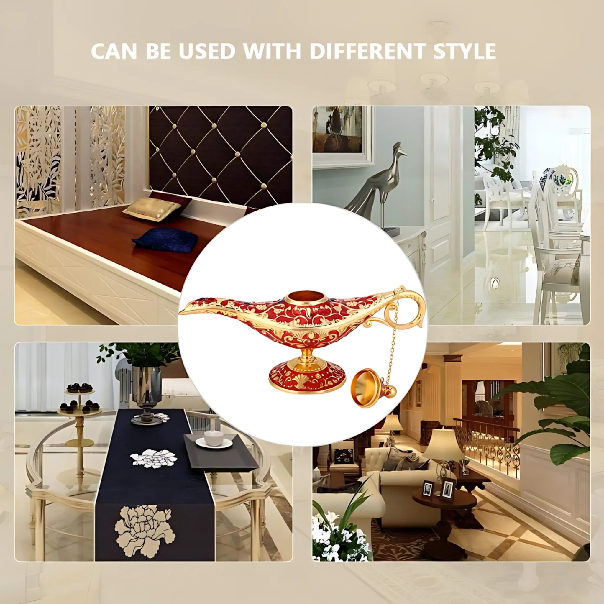Aladdin Lamp – Vintage Metal Wishing Ornament for Home Lamp
