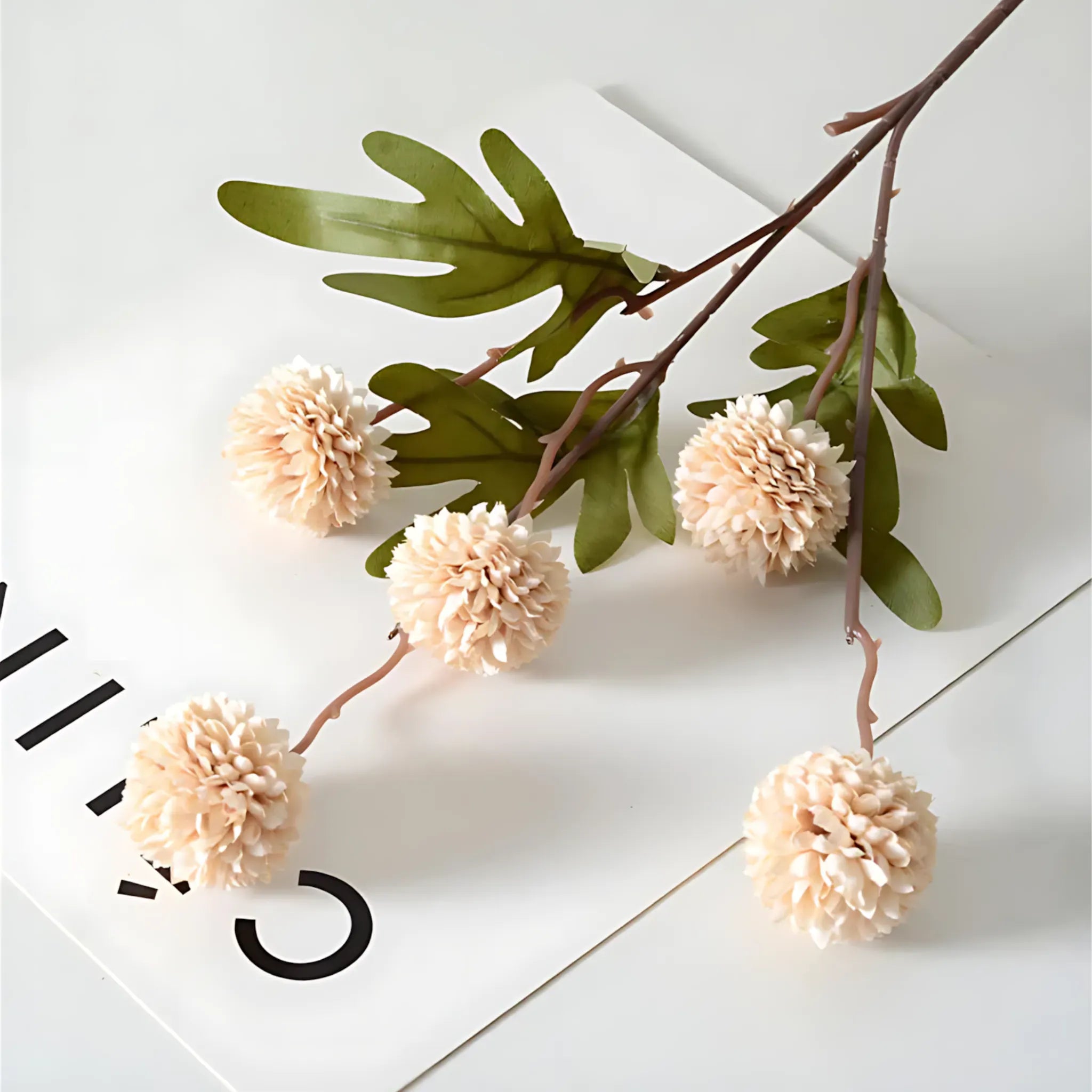 Artificial Dandelion Bouquet - 5 Heads for Wedding & Decor light coffee Artificial Plants