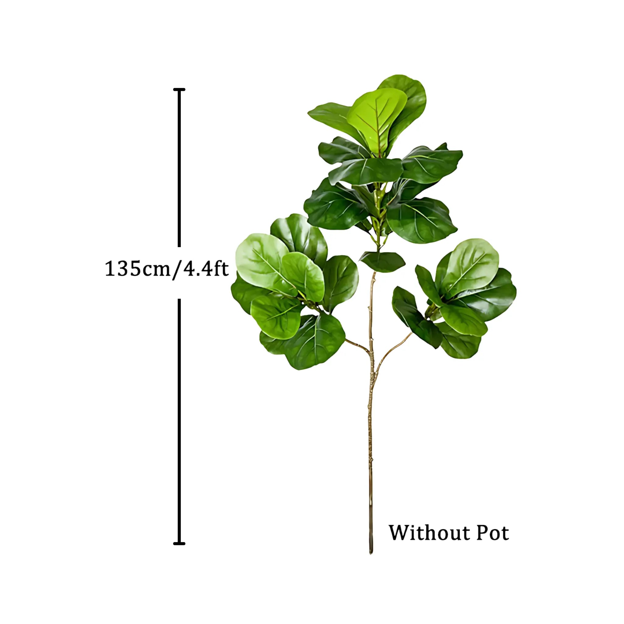 Artificial Ficus Tree - Large Fake Rubber Plant for Indoor/Outdoor Decor 135cm 3Forks Artificial Plants