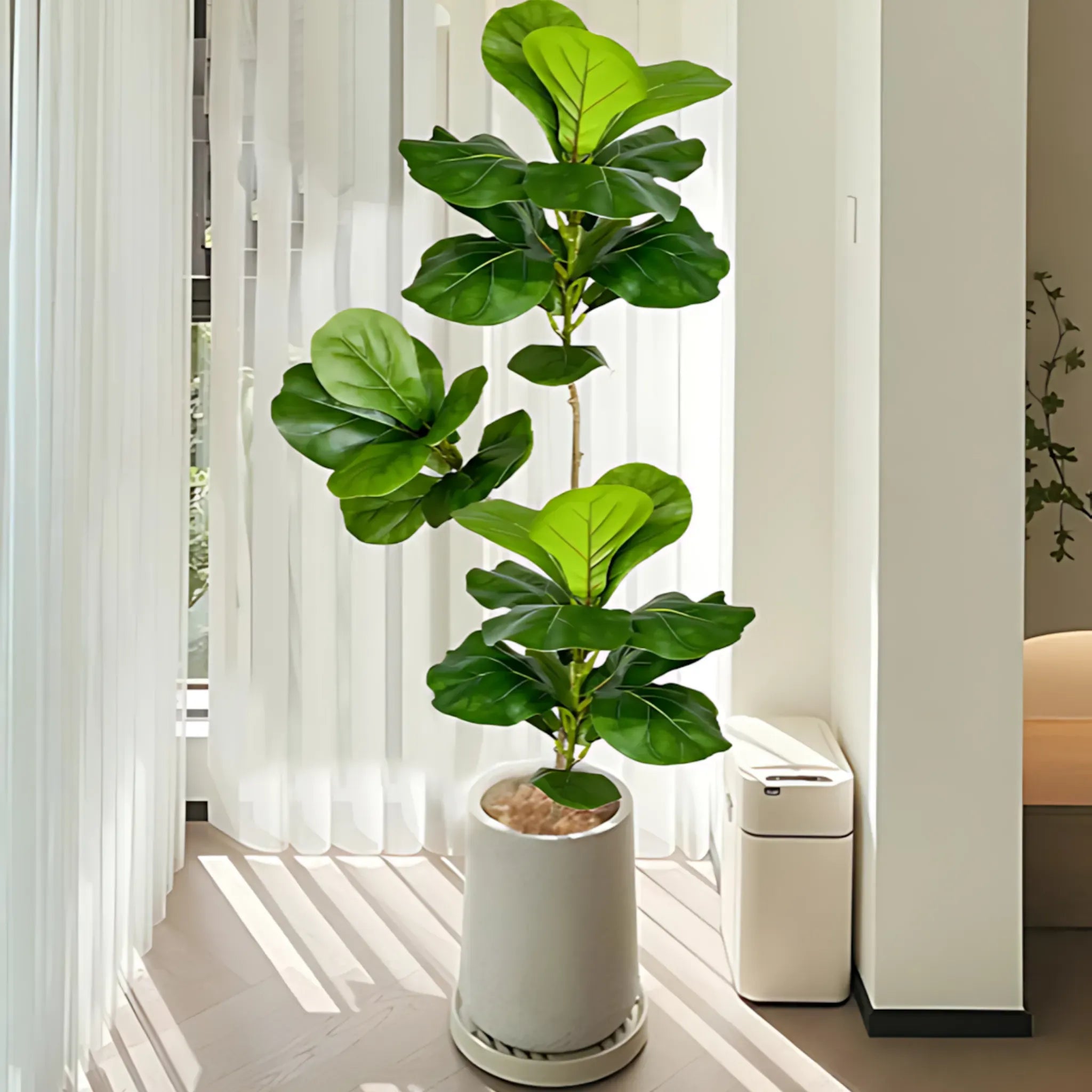 Artificial Ficus Tree - Large Fake Rubber Plant for Indoor/Outdoor Decor Artificial Plants