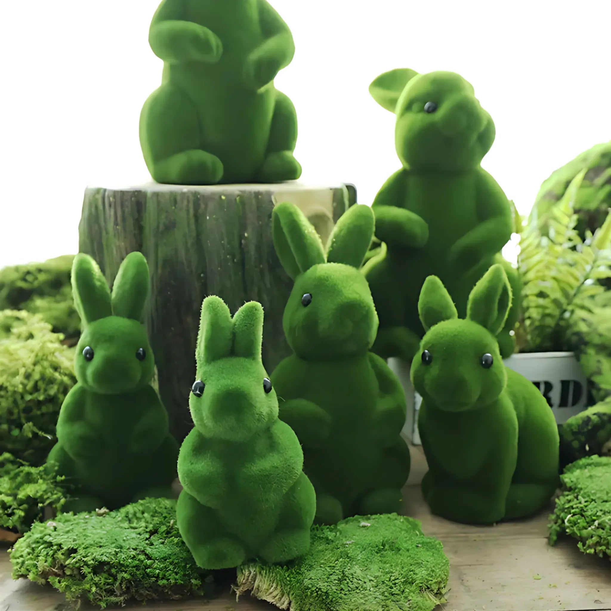 Artificial Moss Rabbit - Forest Animal Decor for Display & Events Artificial Moss