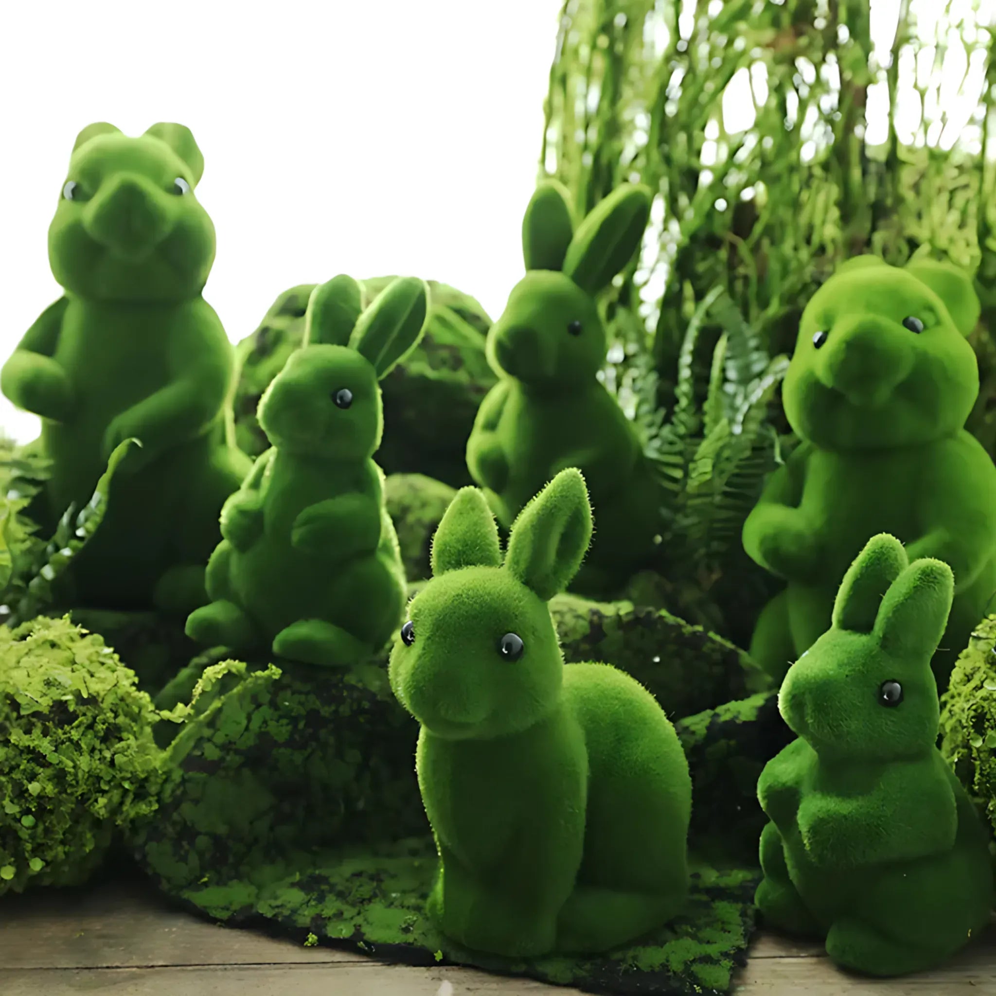 Artificial Moss Rabbit - Forest Animal Decor for Display & Events Artificial Moss