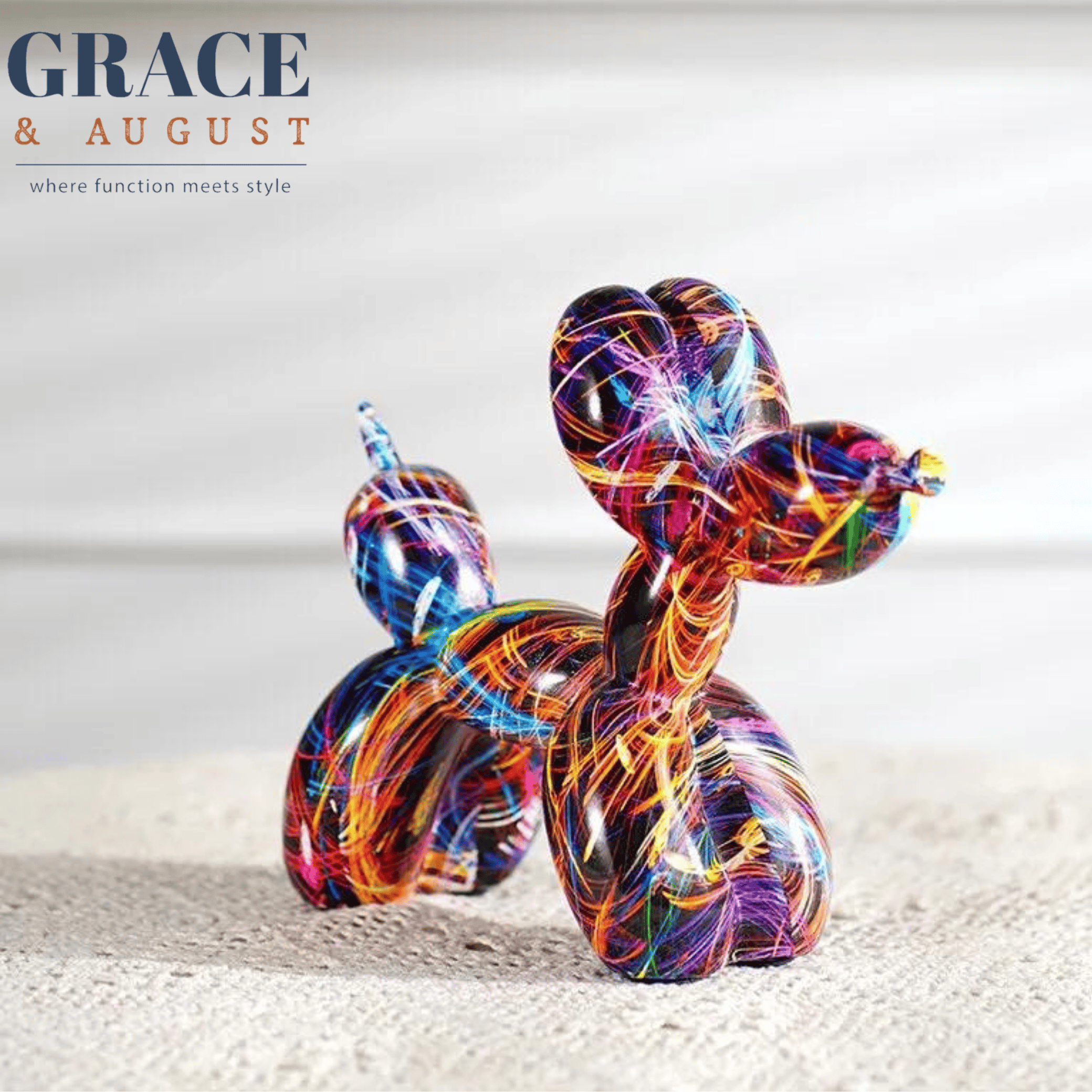 Artistic Ceramics Graffiti Balloon Dog Sculpture Home decor