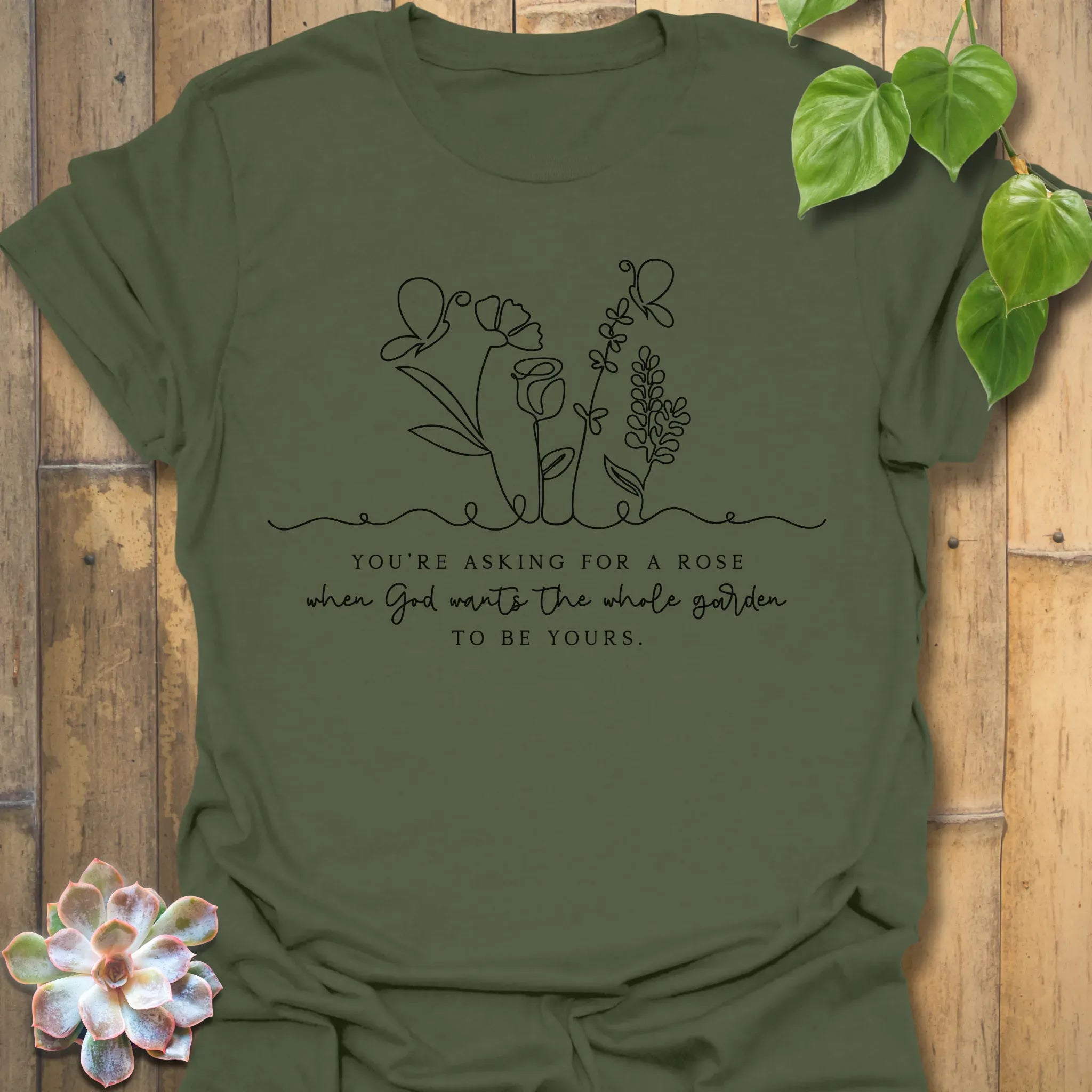 Asking For A Rose T-Shirt Military Green / S T-Shirt