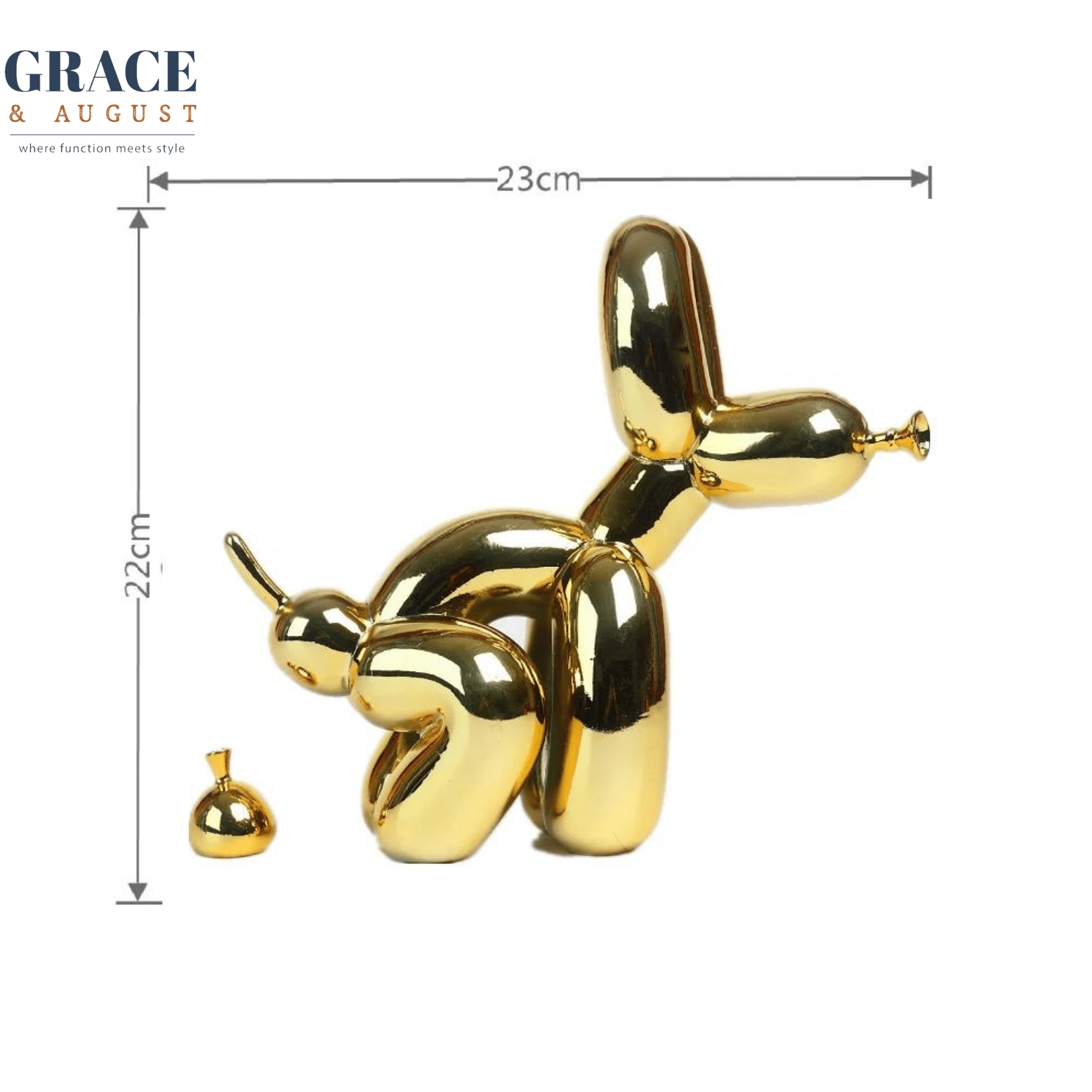 Balloon Dog Doggy Poo Sculptures |Shiny & Matte Pooch Pizzazz AA41-gold Home decor