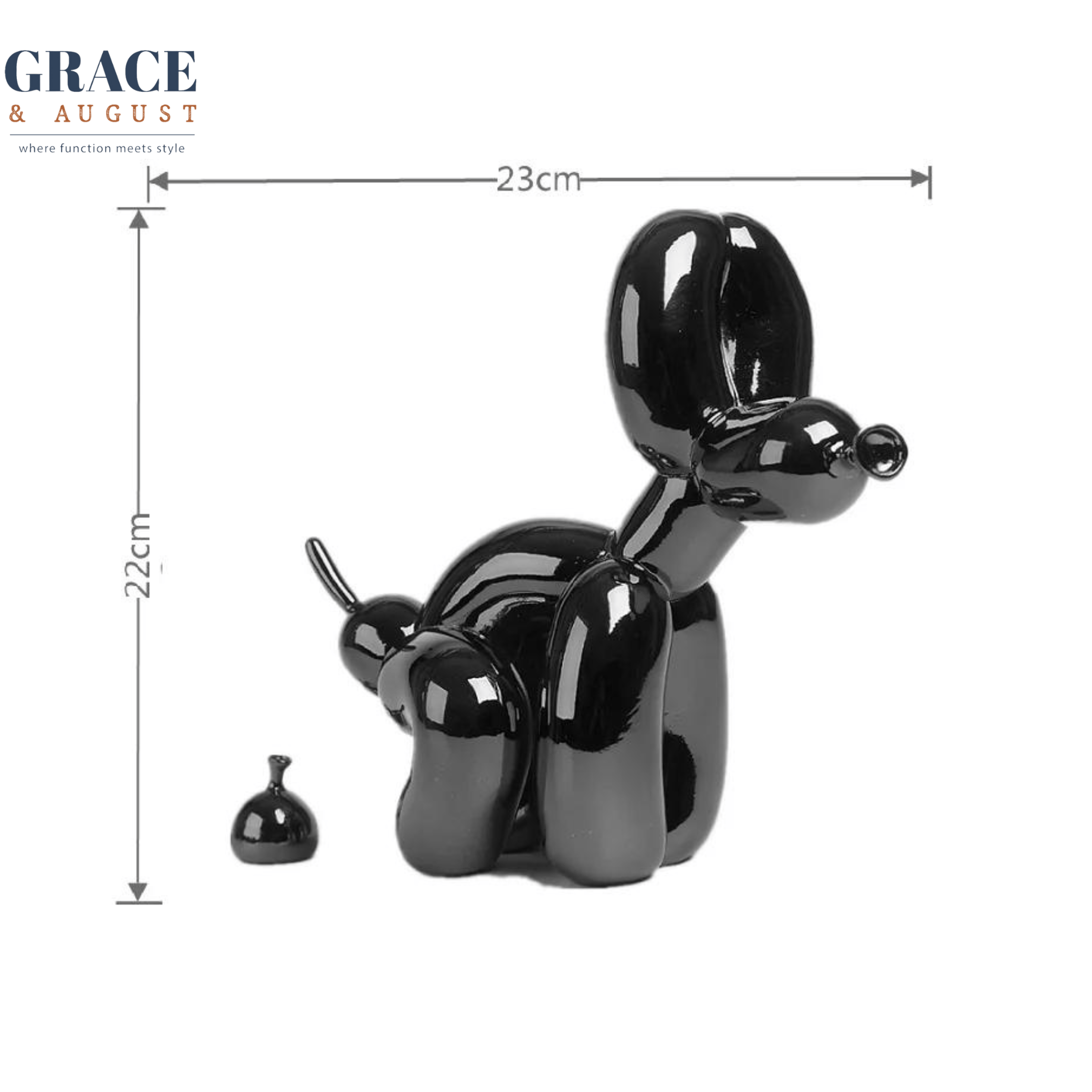 Balloon Dog Doggy Poo Sculptures |Shiny & Matte Pooch Pizzazz AA41-paint-black Home decor