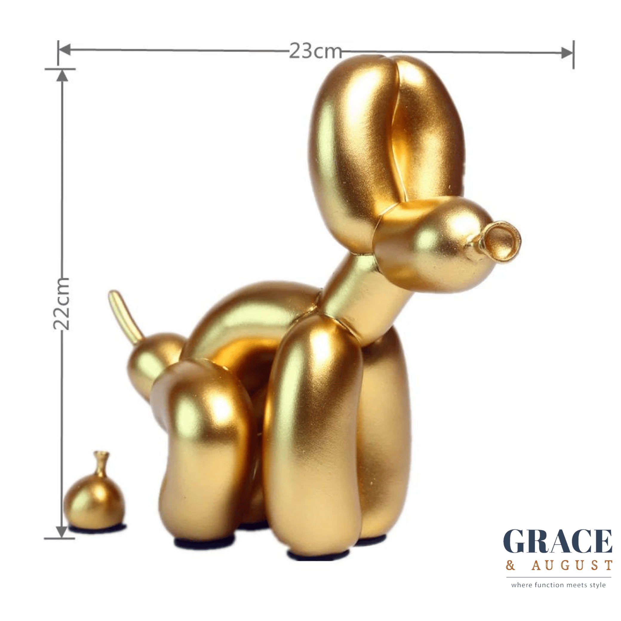 Balloon Dog Doggy Poo Sculptures |Shiny & Matte Pooch Pizzazz AA41-paint-gold Home decor