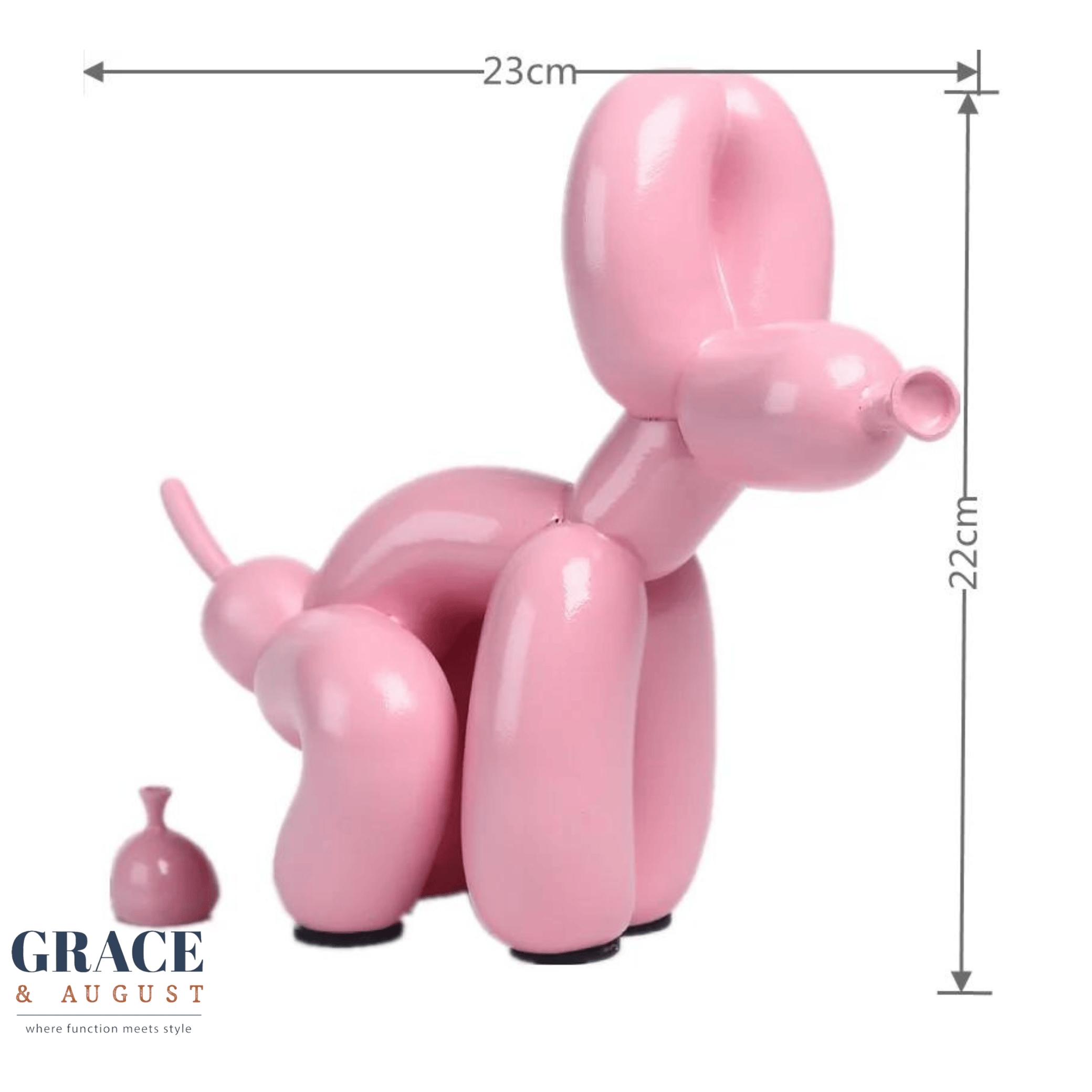 Balloon Dog Doggy Poo Sculptures |Shiny & Matte Pooch Pizzazz AA41-paint-pink Home decor