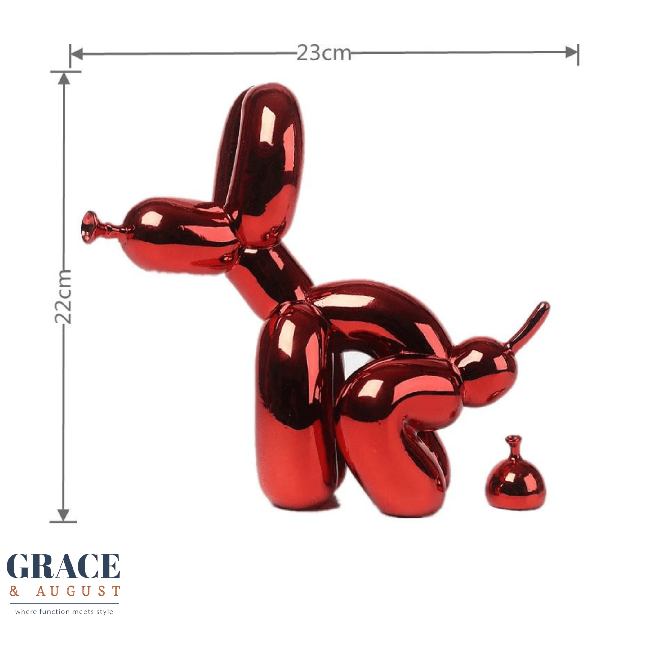 Balloon Dog Doggy Poo Sculptures |Shiny & Matte Pooch Pizzazz AA41-Red Home decor