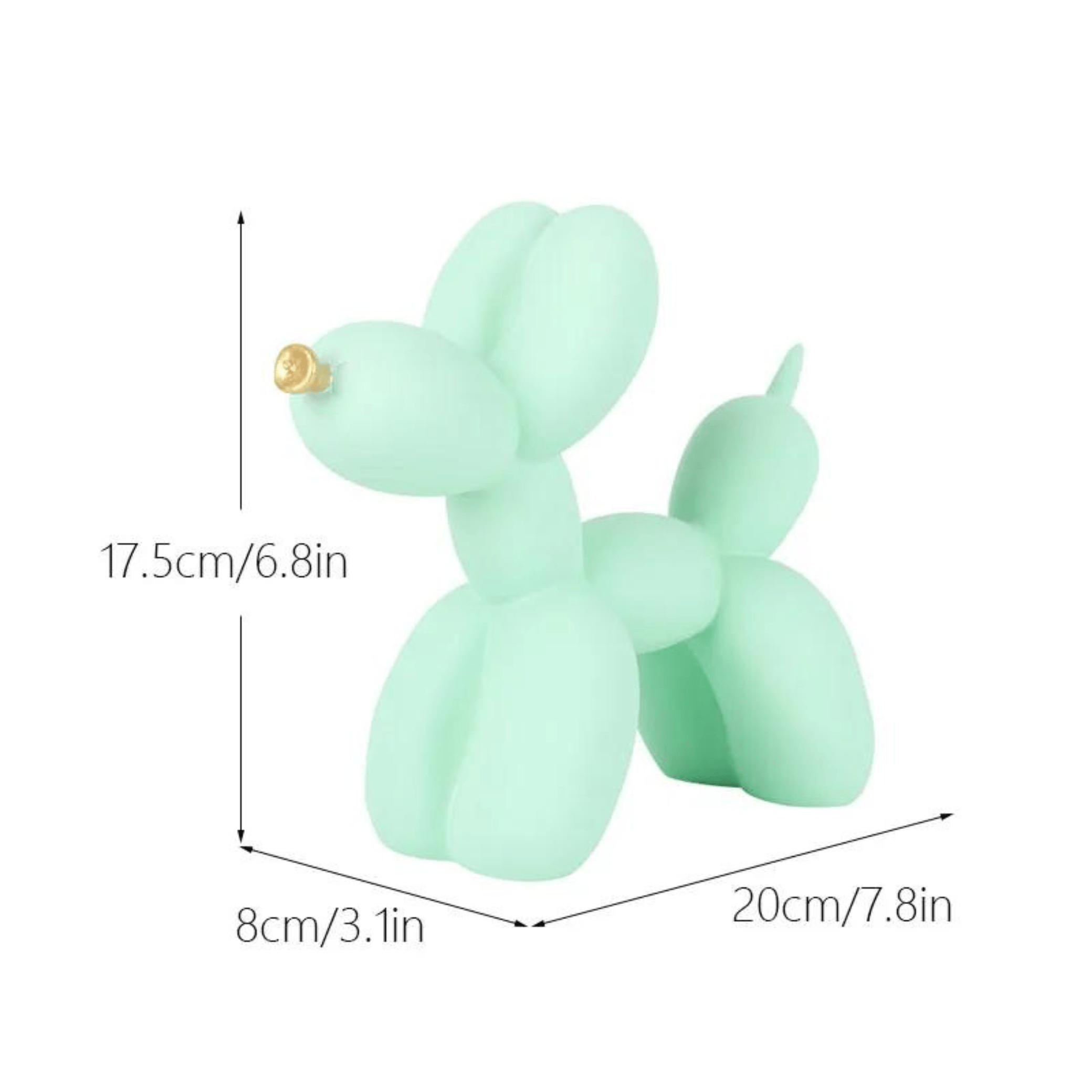 Balloon Dog Sculpture Light Green resin Art