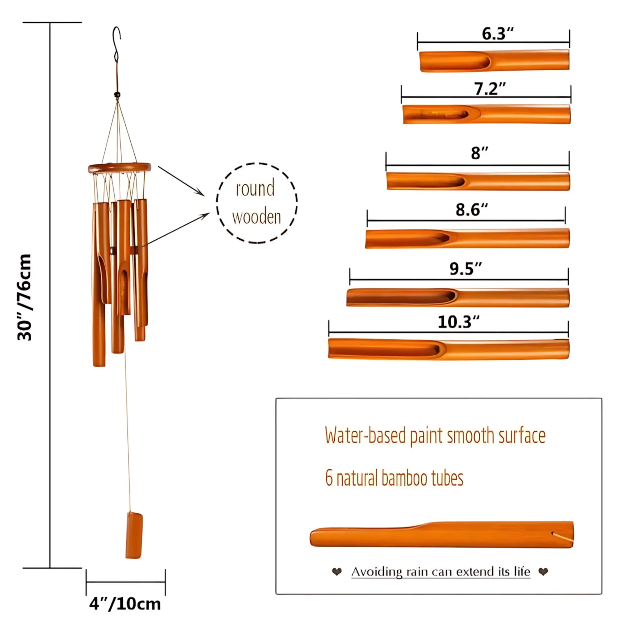 Bamboo Wind Chimes – Perfect Zen Garden Decor for Outdoors Wind Chime Bamboo Wind Chimes