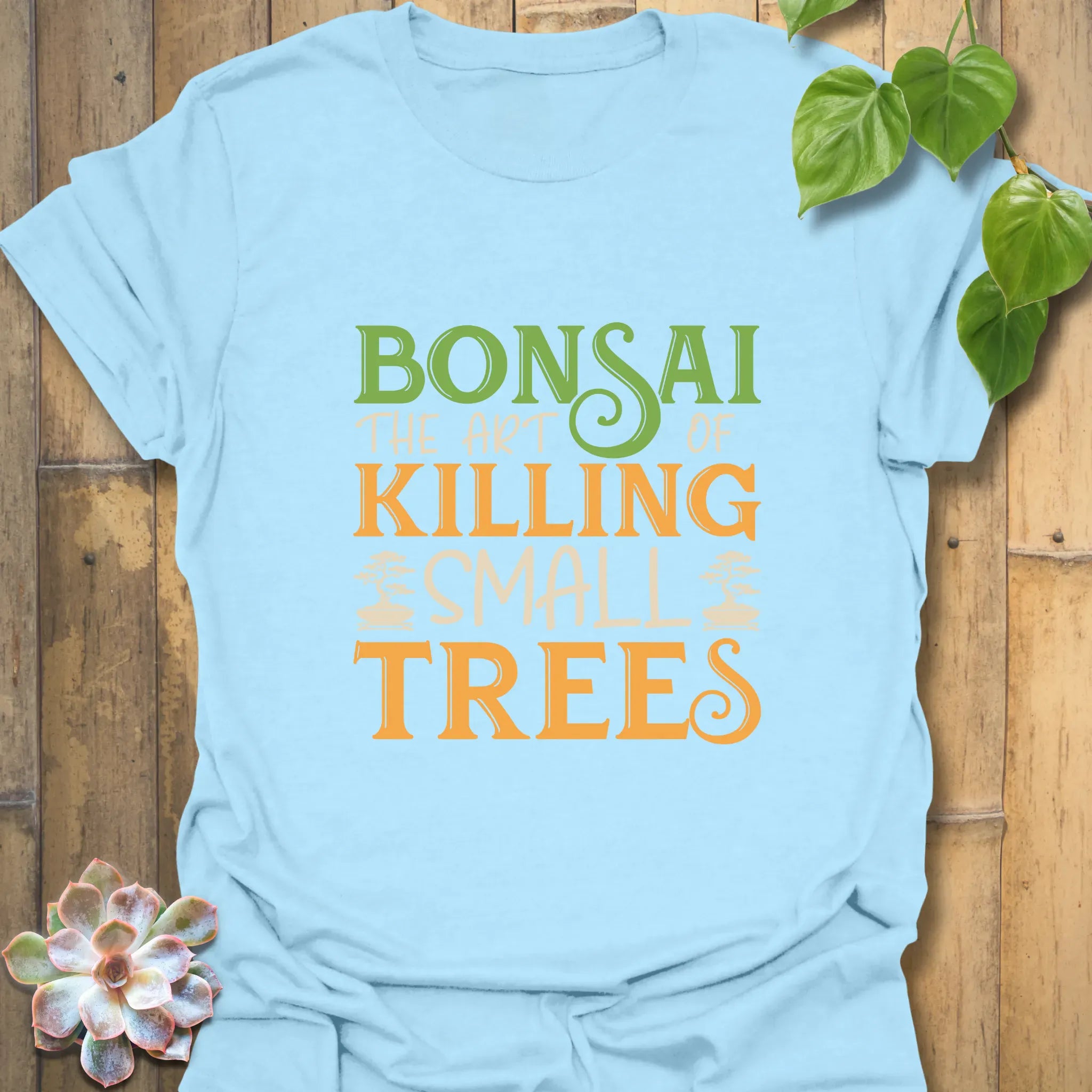 Bonsai The Art Of Killing Small Tree T-shirt Light Blue / S T-Shirt