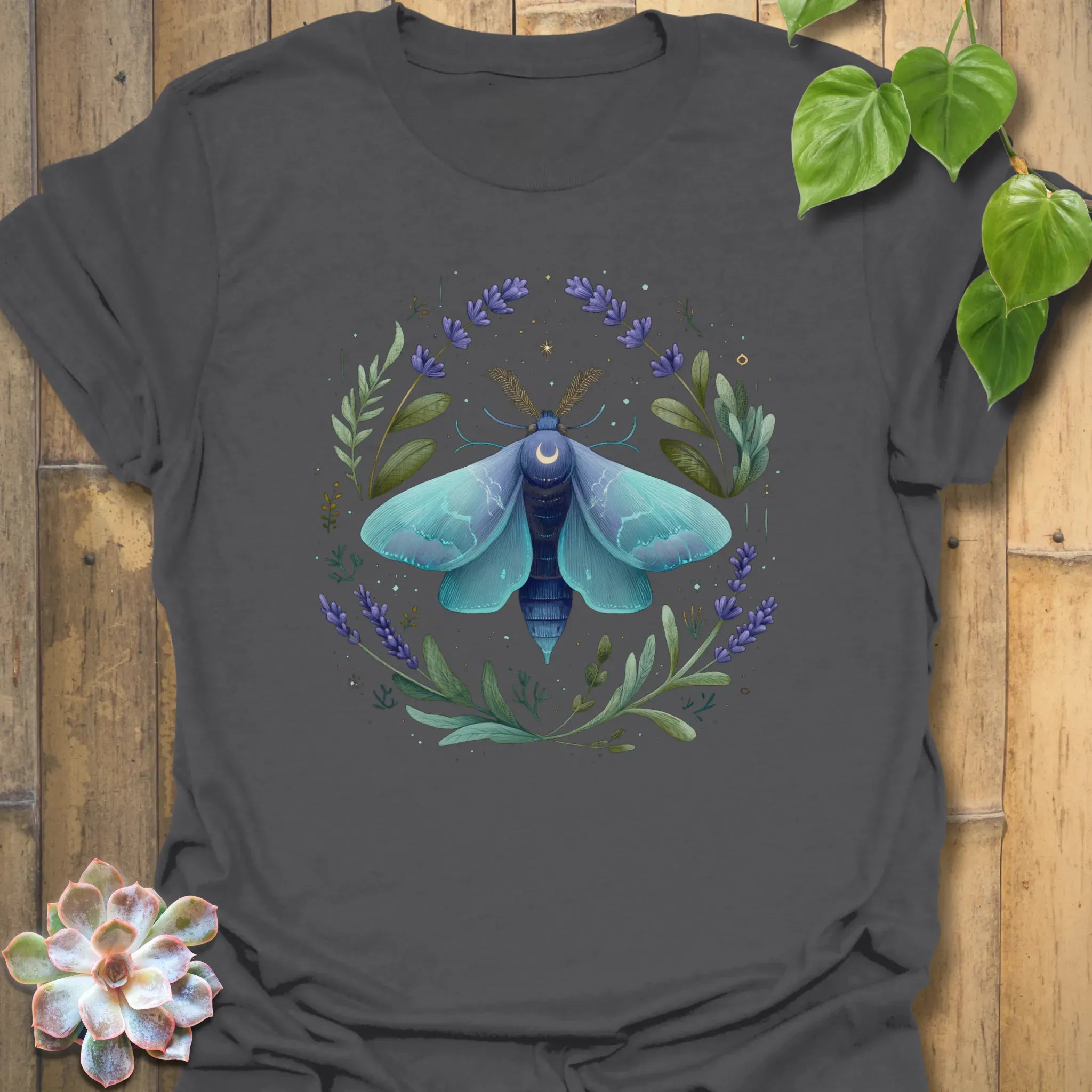 Botanic Moth T-shirt Charcoal / S T-Shirt