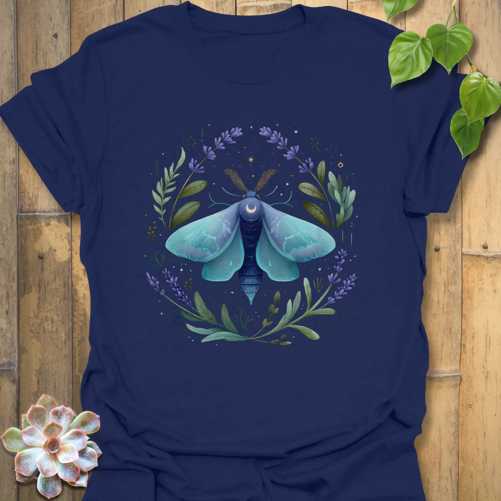 Botanic Moth T-shirt Navy / S T-Shirt