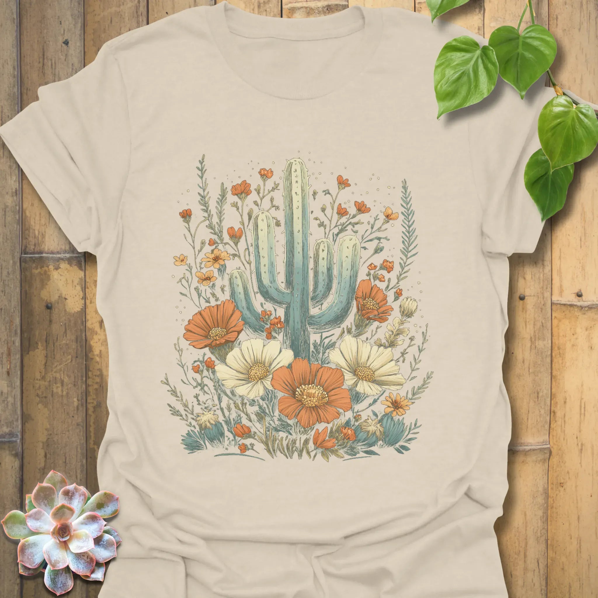 Cactus Blossom T-Shirt Natural / S T-Shirt