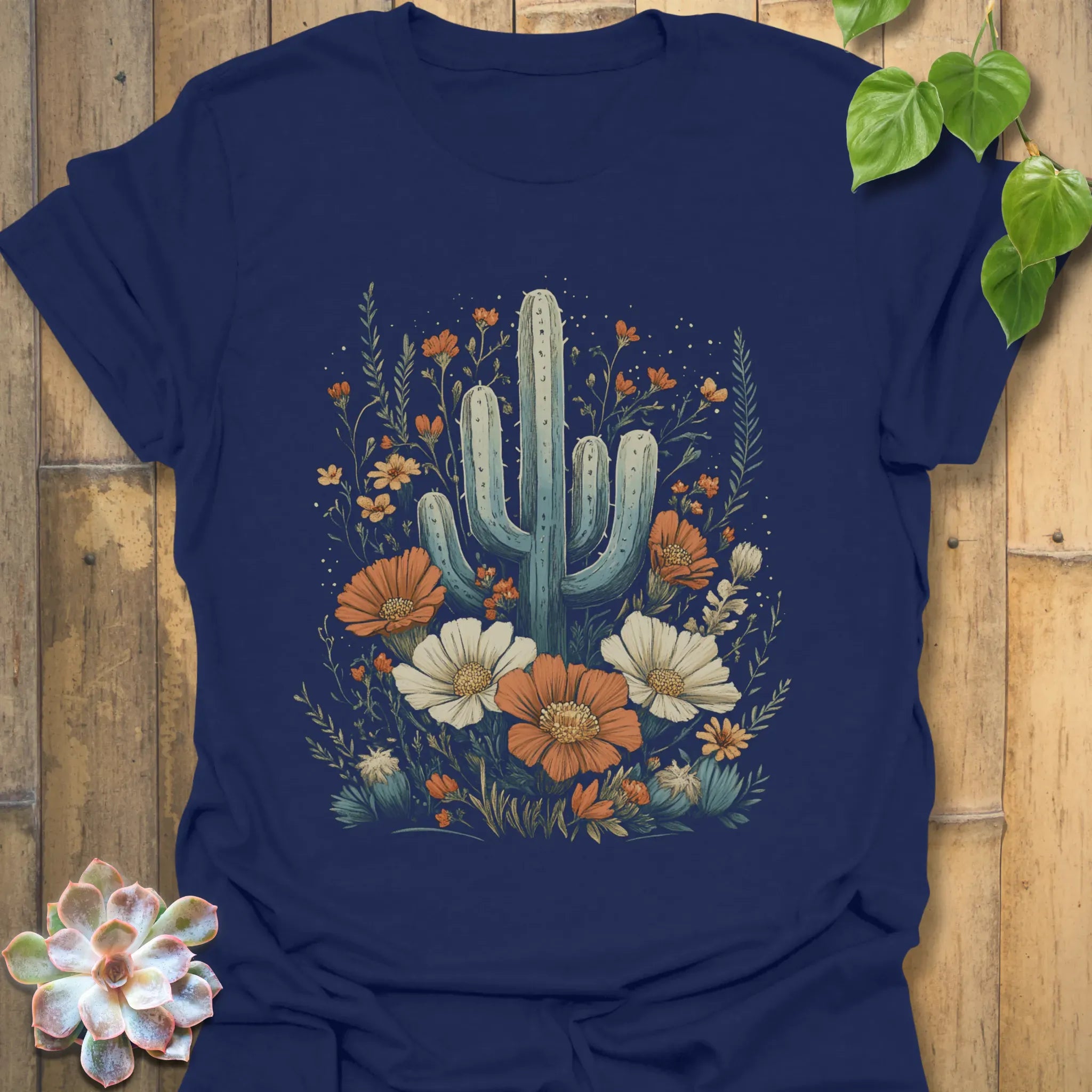 Cactus Blossom T-Shirt Navy / S T-Shirt