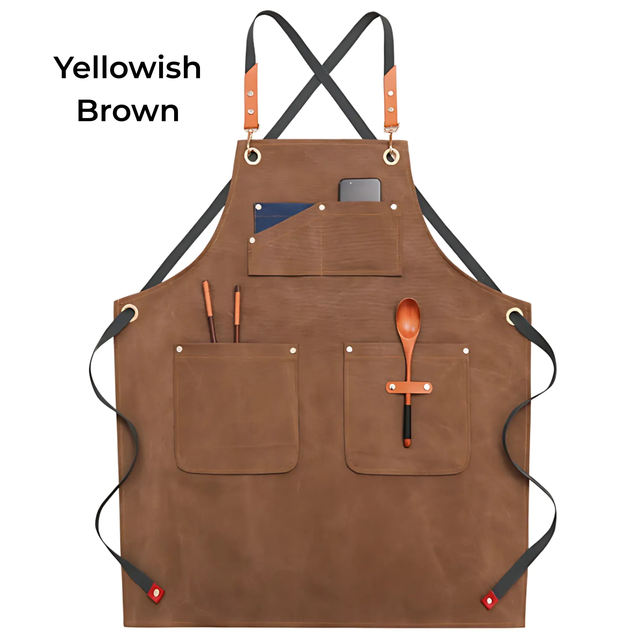 Canvas Heavy Duty Work Apron A-Yellowish Brown Apron
