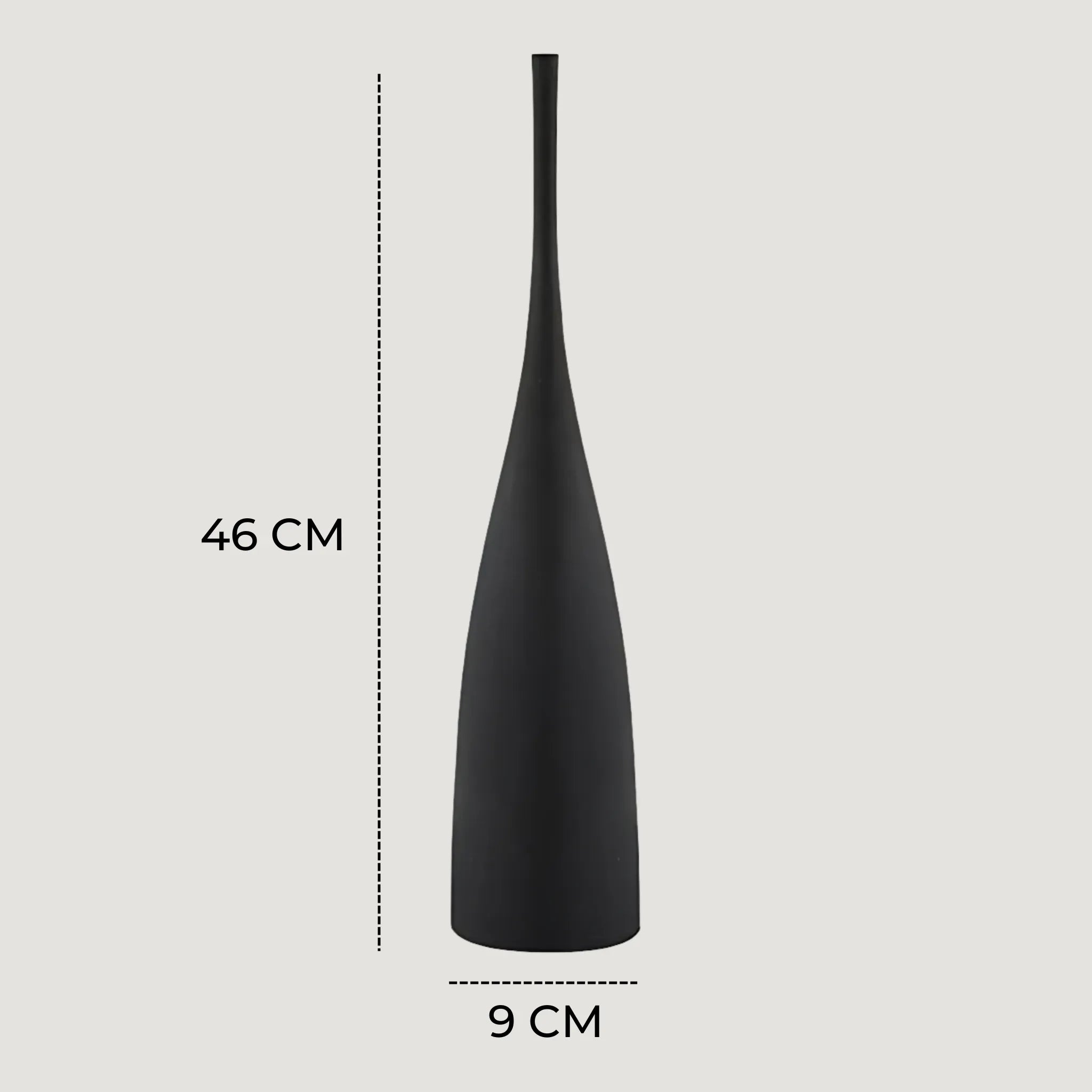 Ceramic Vase Handmade Black 46cm Flower Vase