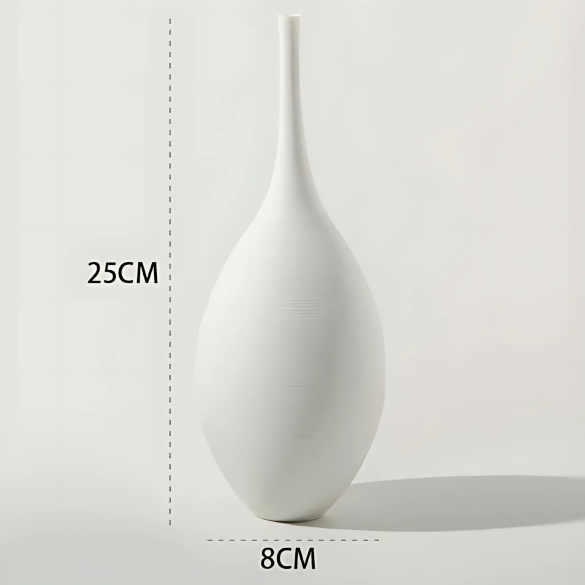 Ceramic Vase Handmade White 25cm Flower Vase