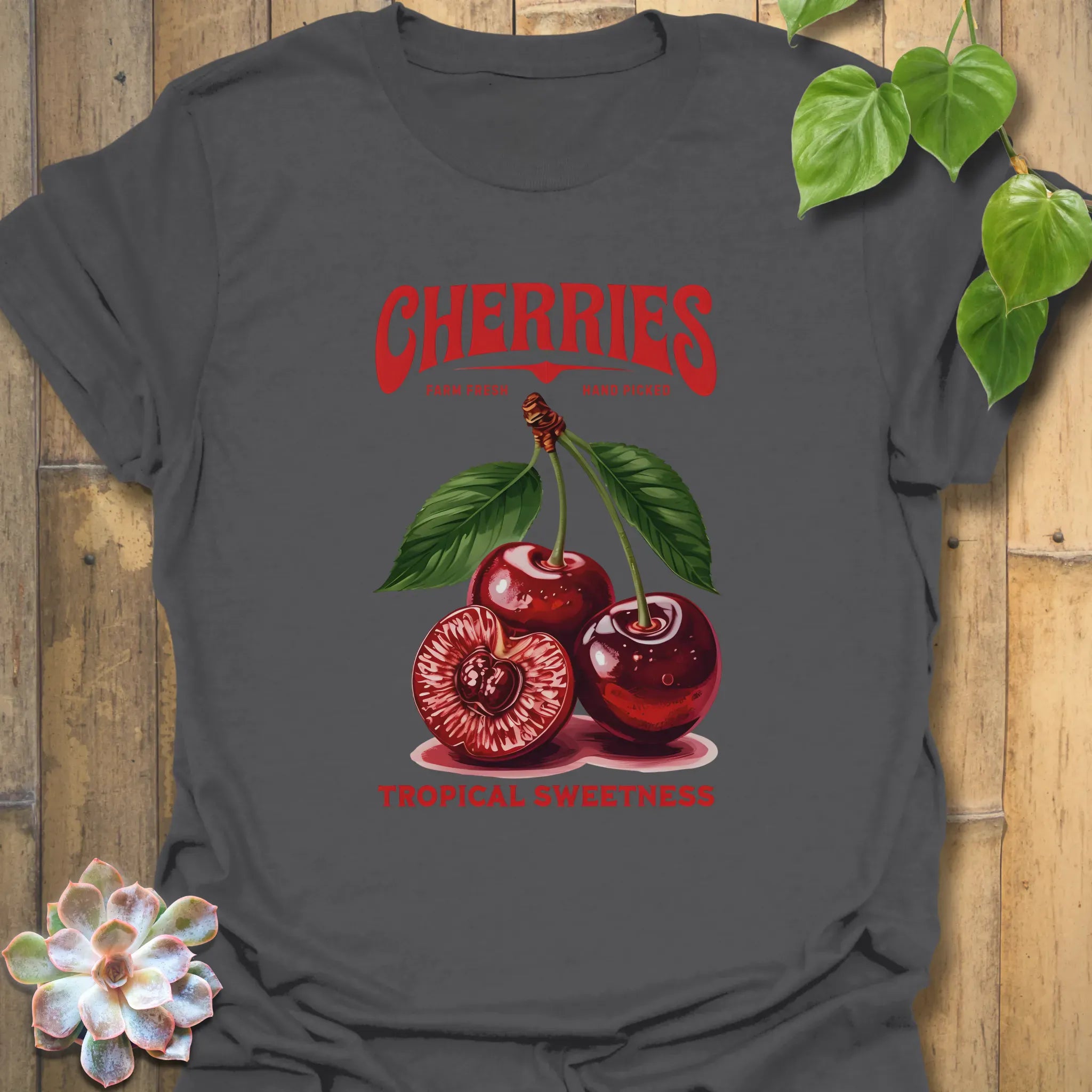 Cherries Tropical Sweetness T-Shirt Charcoal / S T-Shirt