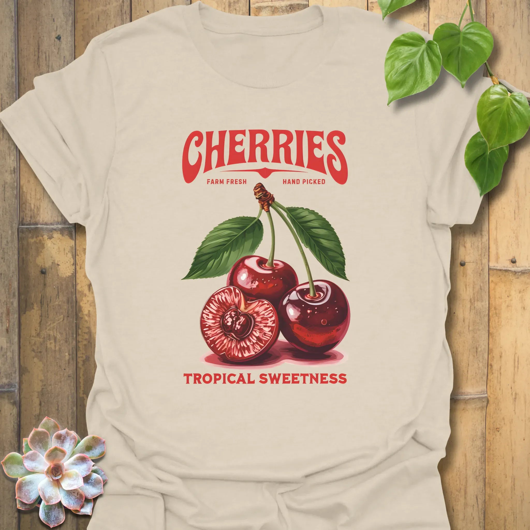Cherries Tropical Sweetness T-Shirt Natural / S T-Shirt