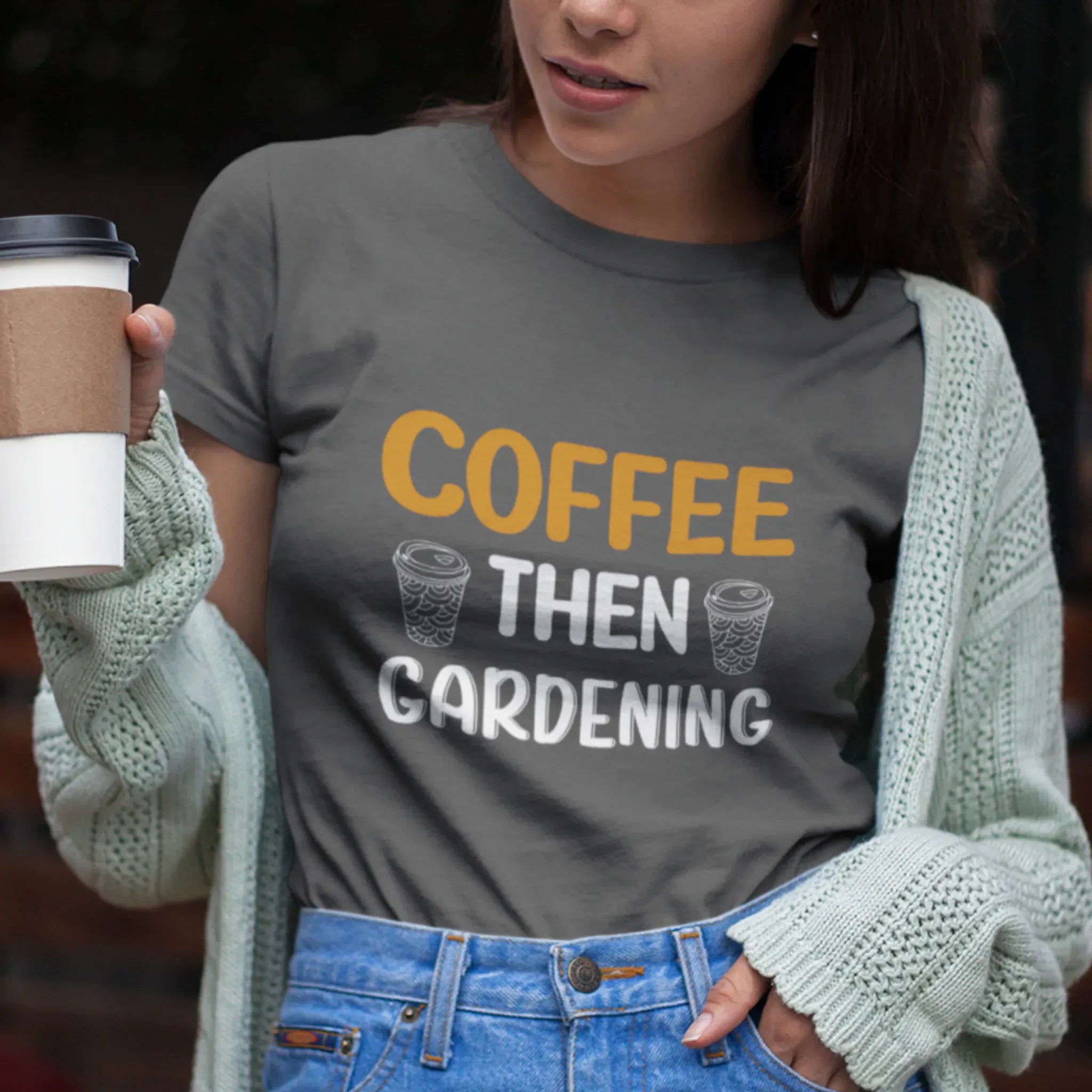 Coffee Then Gardening T-shirt Charcoal / S T-Shirt