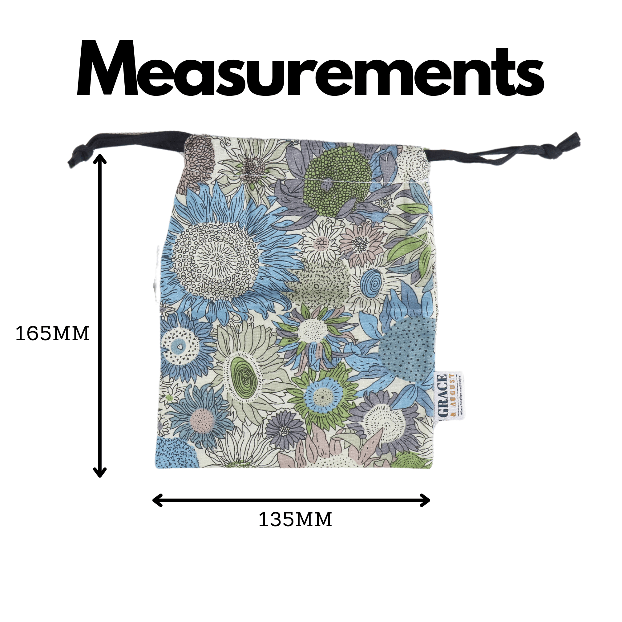 Cotton Drawstring Storage Bag - Perfect for Everyday Use- Cottage Garden Face masks