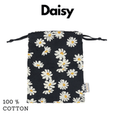 Cotton Drawstring Storage Bag - Perfect for Everyday Use- Daisy Face masks