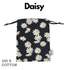 Cotton Drawstring Storage Bag - Perfect for Everyday Use- Daisy Face masks