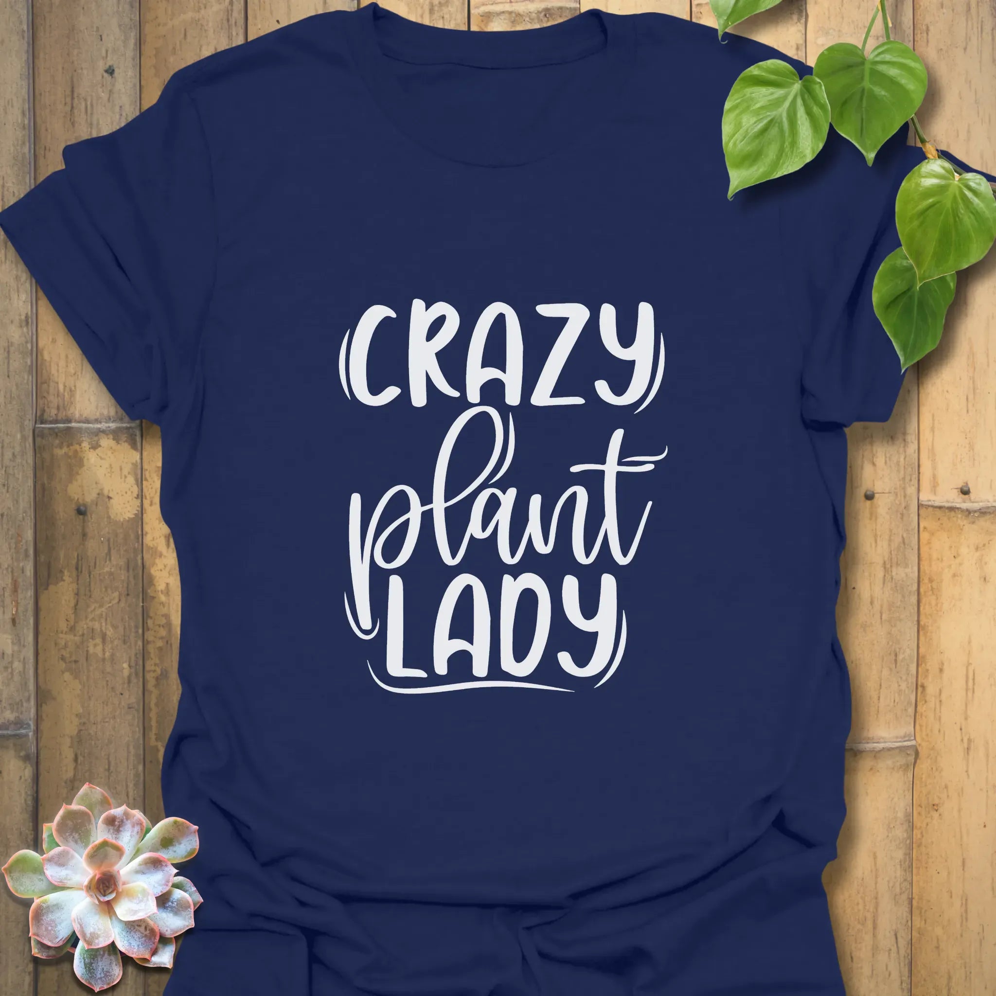 Crazy Plant Lady Tee T-shirt Navy / S T-Shirt