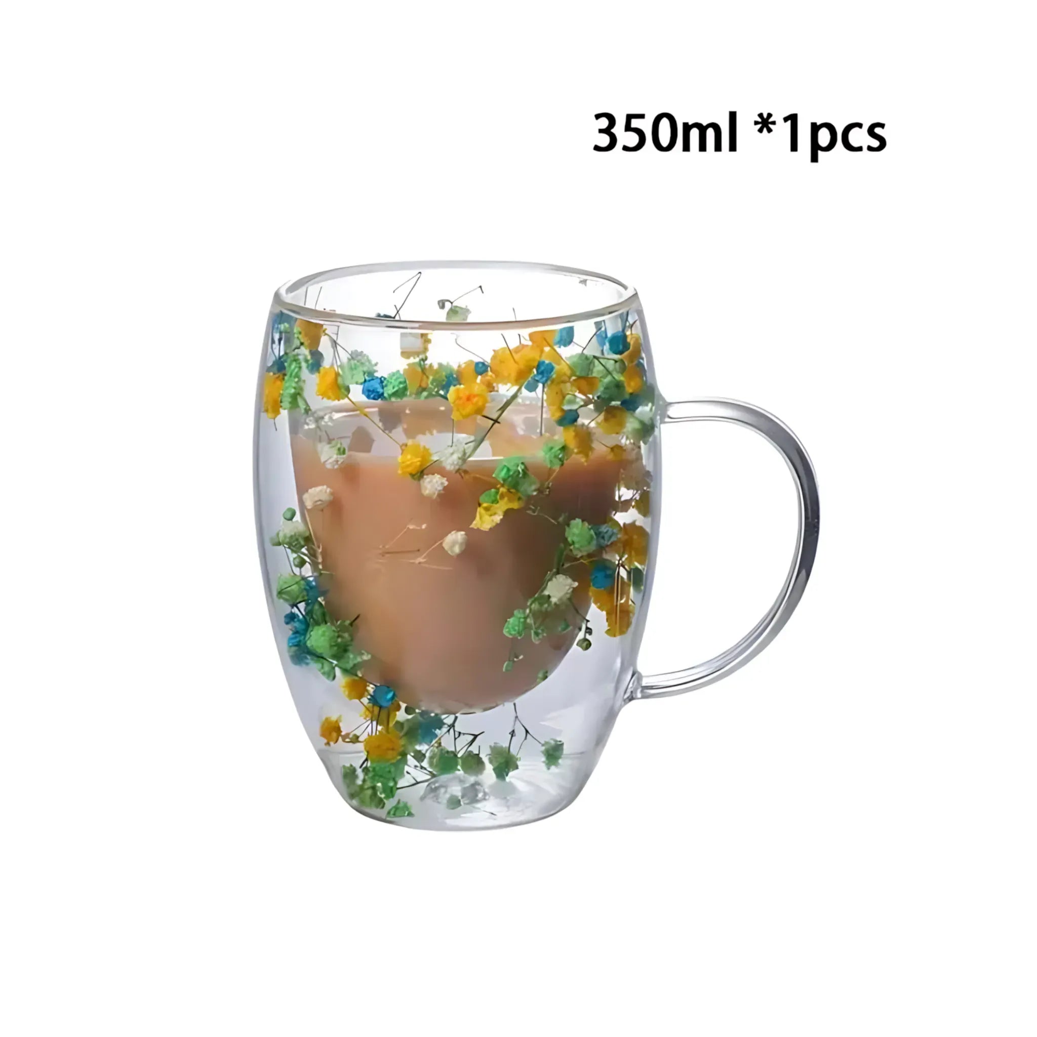 Double Wall Glass Cup - Heat Resistant Coffee & Tea Mug 1pcs 350ml D / 250-350ml Glass Cup