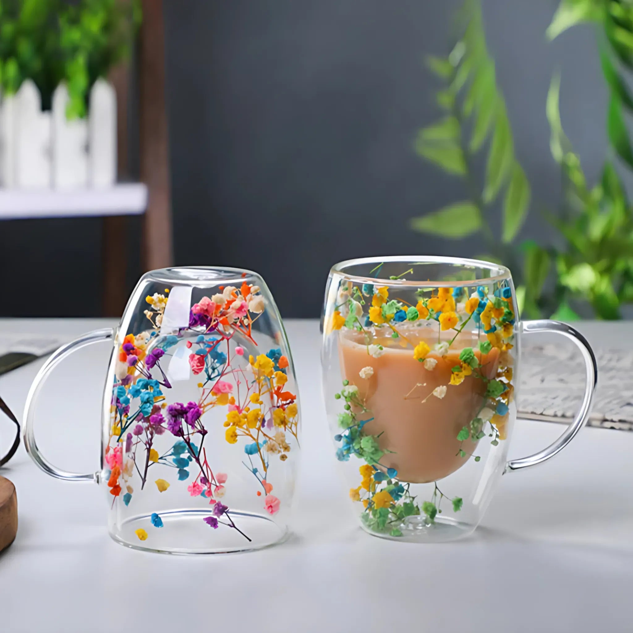 Double Wall Glass Cup - Heat Resistant Coffee & Tea Mug Glass Cup