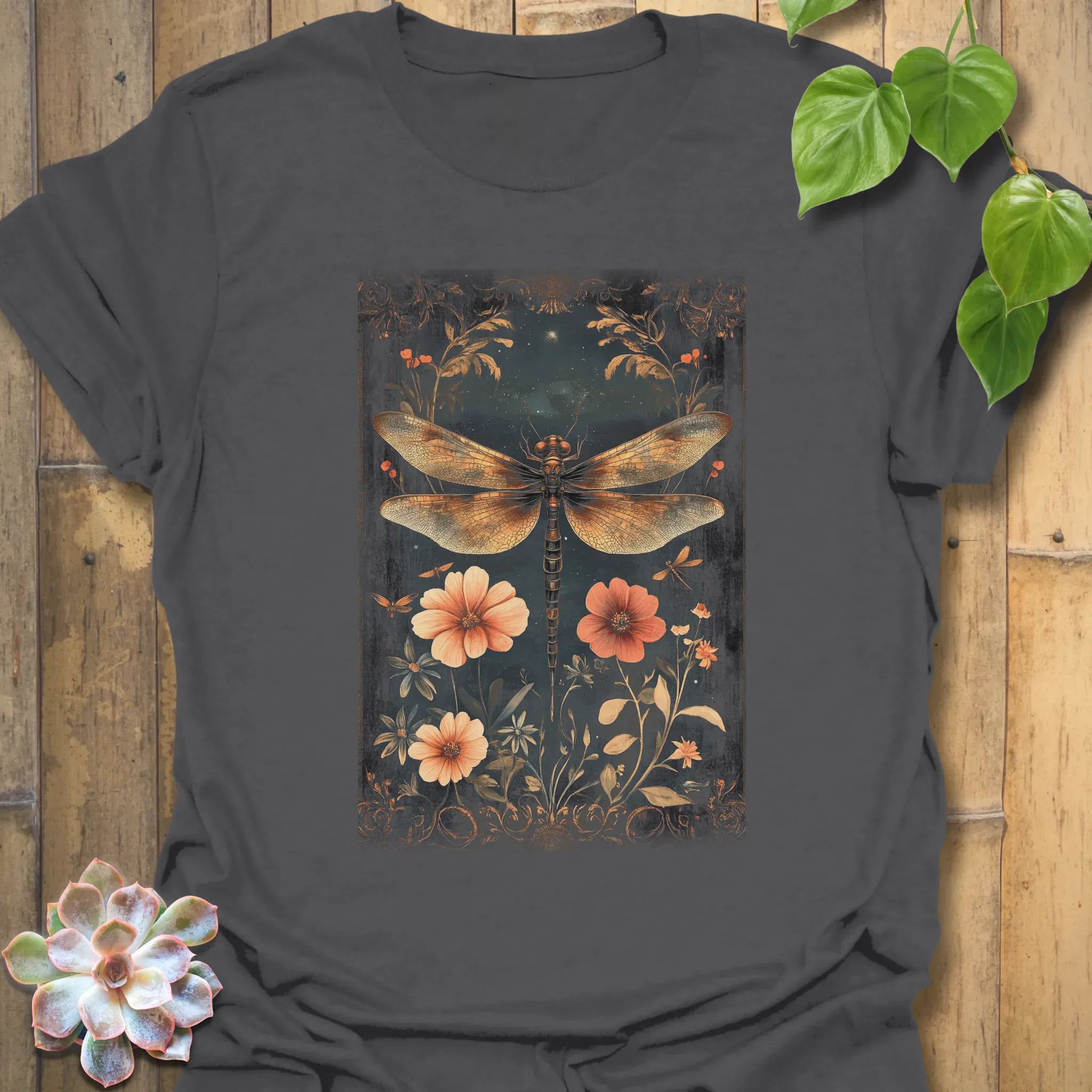 Dragonfly Garden T-Shirt Charcoal / S T-Shirt
