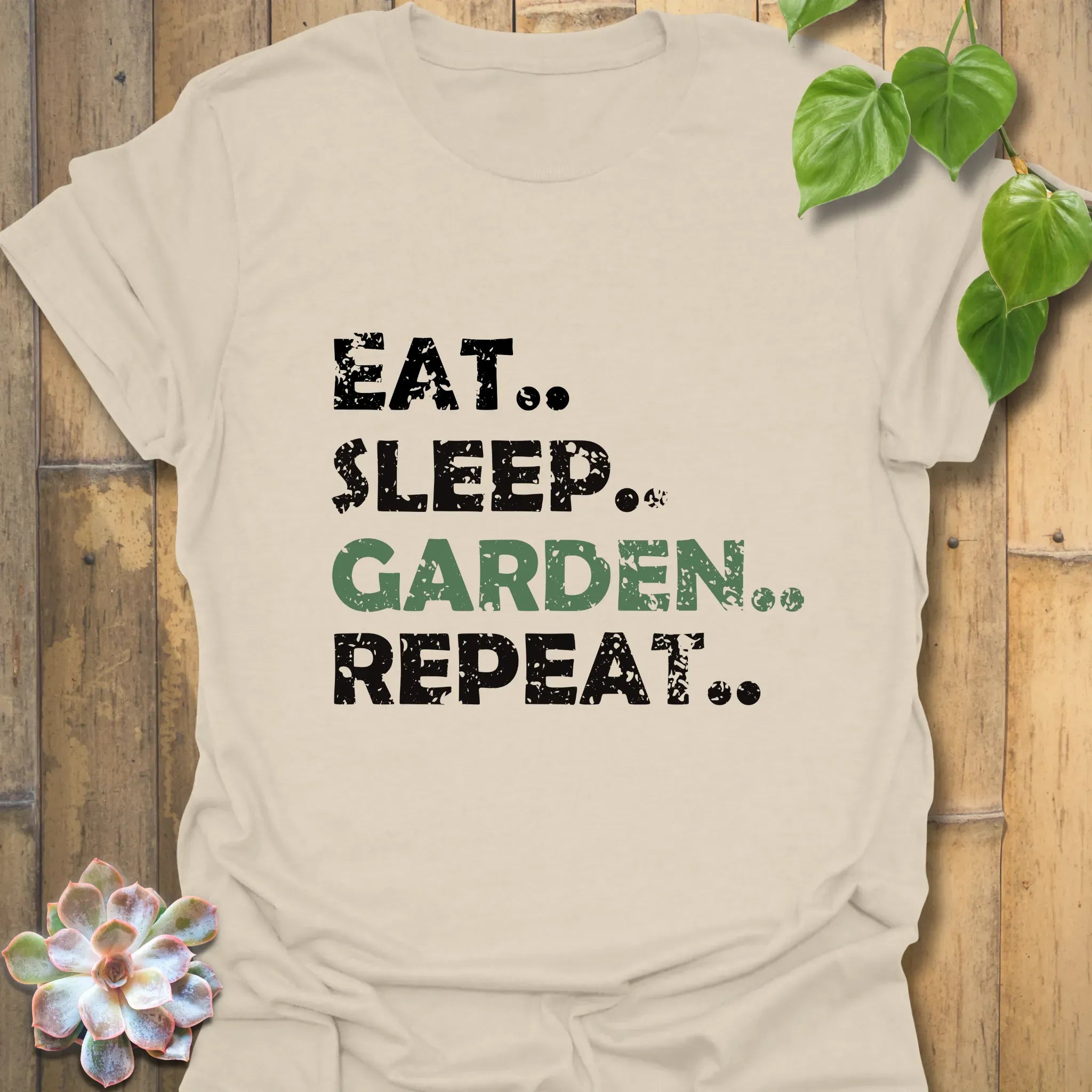 Eat, Sleep, Garden, Repeat T-shirt Natural / S T-Shirt