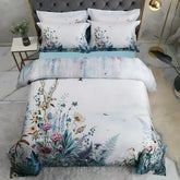 Egyptian Cotton Bedding Set – Floral Print 4Pcs Queen/King Color 10 / Queen 200X230cm 4pcs / Flat Bed Sheet Cotton Bedding