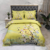 Egyptian Cotton Bedding Set – Floral Print 4Pcs Queen/King Color 5 / Queen 200X230cm 4pcs / Flat Bed Sheet Cotton Bedding